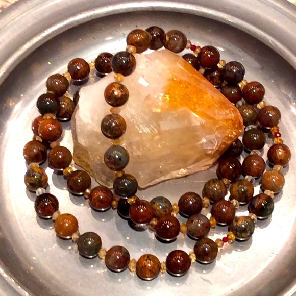 green opal and citrine bead ⭐️ necklace ⭐️ ❤️HP❤️ - Picture 2 of 5